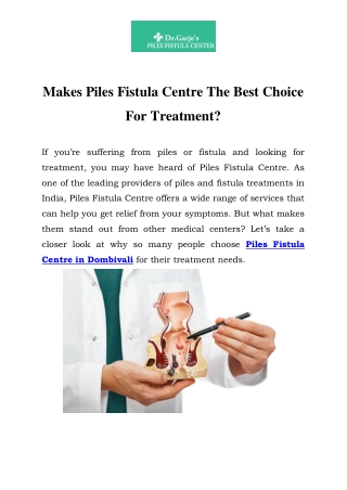 Piles Fistula Centre in Dombivali Call-8767492935