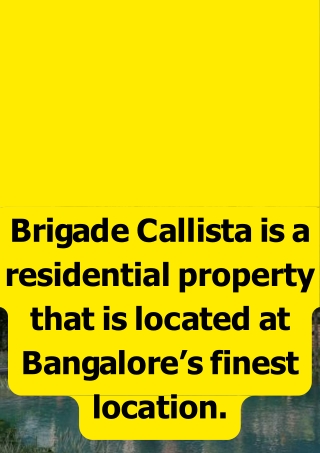 Brigade Calista New Launch In Bangalore