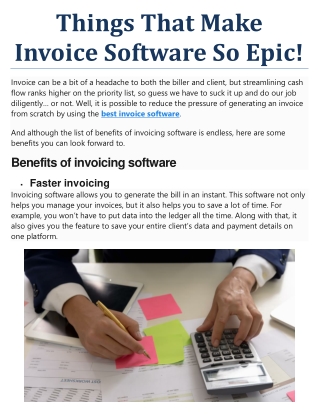 Things That Make Invoice Software So Epic!