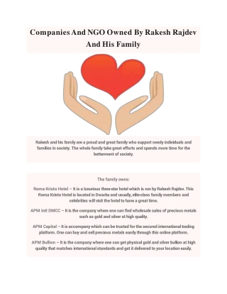 Companies And NGO Owned By Rakesh Rajdev And His Family