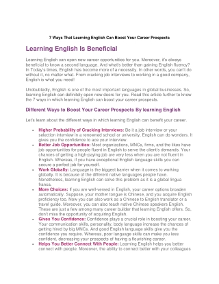 7 Ways That Learning English Can Boost Your Career Prospects