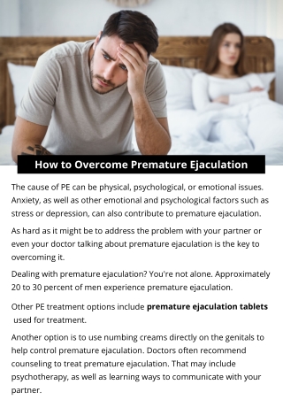 How to Overcome Premature Ejaculation