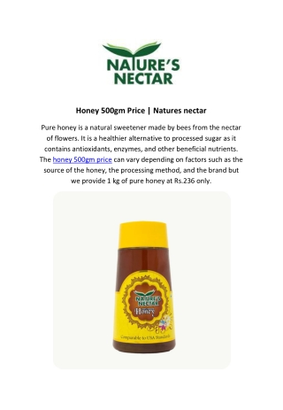Honey 500gm Price | Natures nectar
