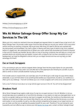 Electric Car Scrap