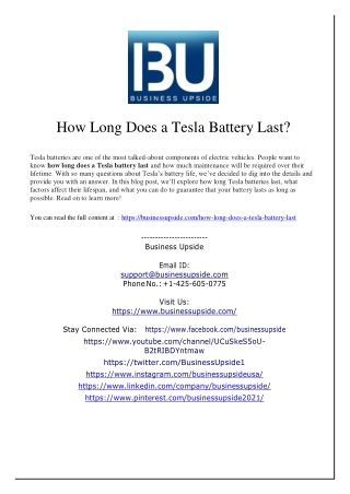 How Long Does a Tesla Battery Last