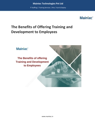 The Benefits of employee training and development | Maintec
