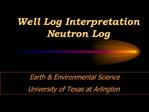 Well Log Interpretation Neutron Log