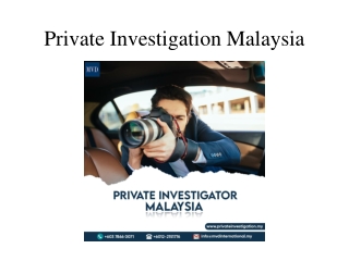 Private Investigation Malaysia