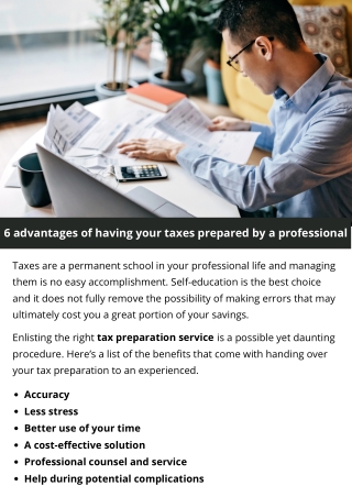 6 advantages of having your taxes prepared by a professional