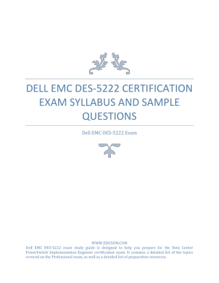 Dell EMC DES-5222 Certification Exam Syllabus and Sample Questions