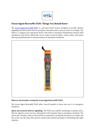 Ocean Signal RescueMe PLB3