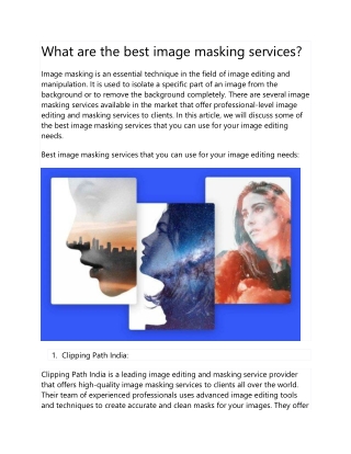 What are the best image masking services