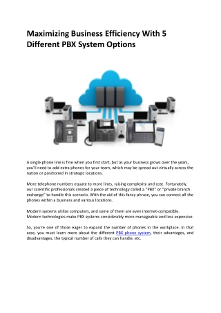 Maximizing Business Efficiency With 5 Different PBX System Options
