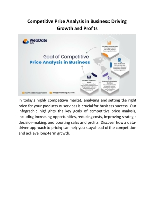 Competitive Price Analysis in Business: Driving Growth and Profits