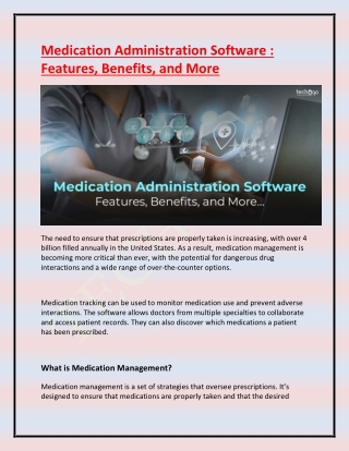 Medication Administration Software  Features, Benefits, and More