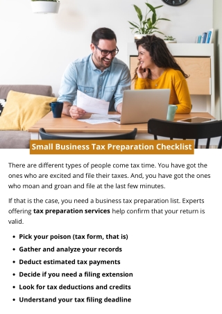 Small Business Tax Preparation Checklist