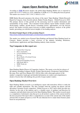 Japan Open Banking Market