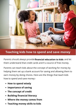 Teaching kids how to spend and save money