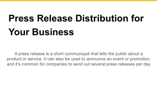 Making the Most of Press Release Distribution for Your Business