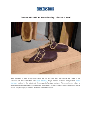 The New BIRKENSTOCK BOLD Shearling Collection Is Here