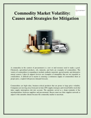 Commodity Market Volatility: Causes and Strategies for Mitigation