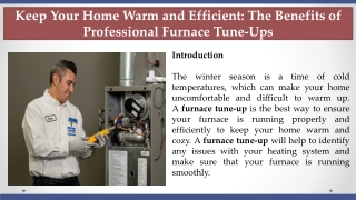 Keep Your Home Warm and Efficient The Benefits of Professional Furnace Tune-Ups
