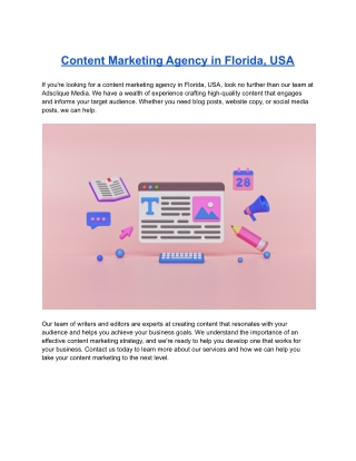 Content Marketing Agency in Florida, USA