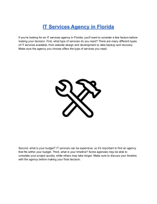 IT Services Agency in Florida