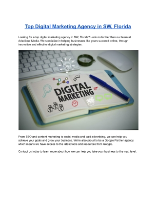 Top Digital Marketing Agency in SW, Florida