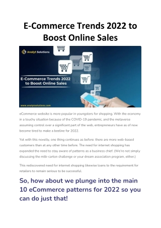 E-Commerce Trends 2022 to Boost Online Sales