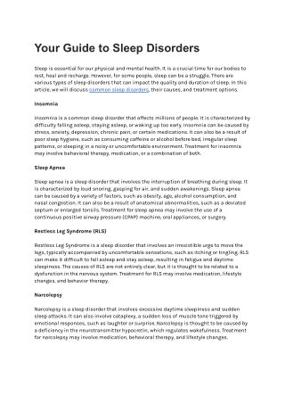 Common Sleep Disorders