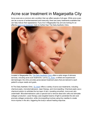 Acne scar treatment in Magarpatta City