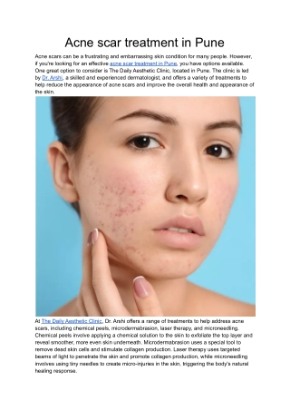 acne scar treatment in pune
