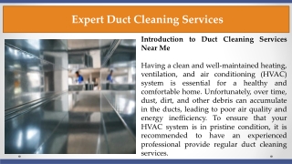 Expert Duct Cleaning Services