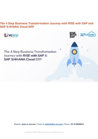 The 4 Step Business Transformation Journey with RISE with SAP and SAP S/4HANA Cl