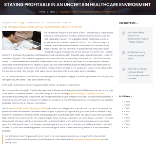 Staying profitable in an uncertain healthcare environment