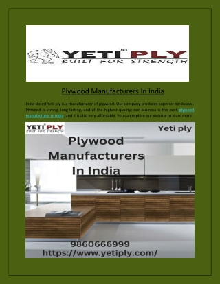 Plywood Manufacturers In India