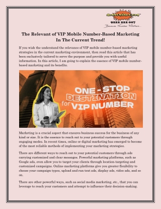 VIP Mobile Number