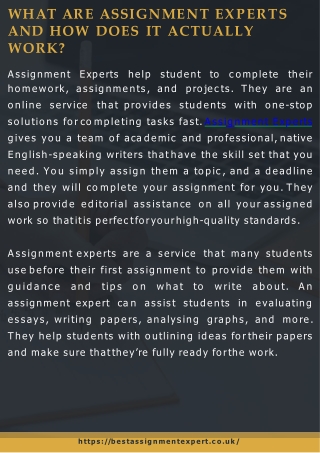 What are Assignment Experts and how does it actually Work (1)