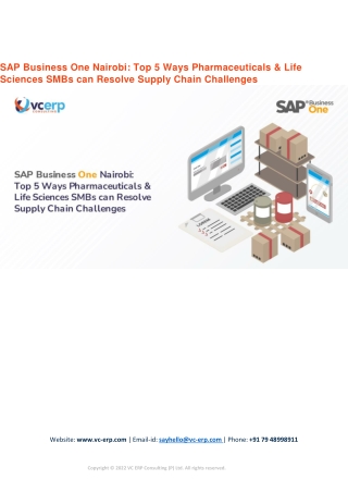 SAP Business One Nairobi: Top 5 Ways Pharmaceuticals & Life Sciences SMBs can Re