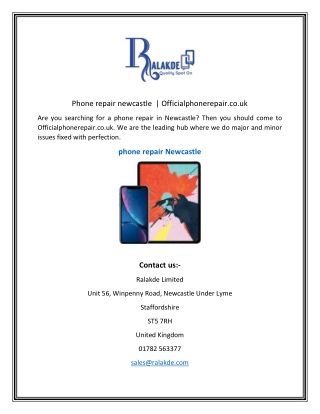 Phone repair newcastle  Officialphonerepair.co.uk