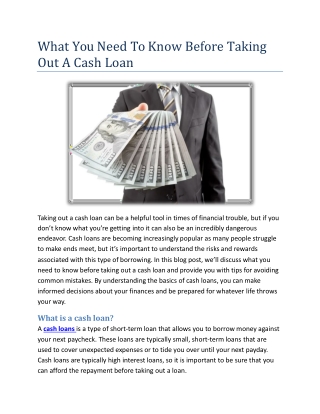 Cash Loans