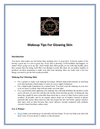 Makeup Tips For Glowing Skin