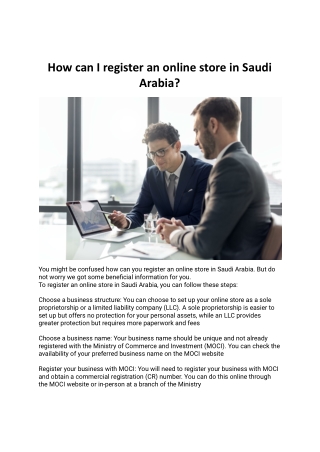 This is How you can register online store in Saudi Arabia