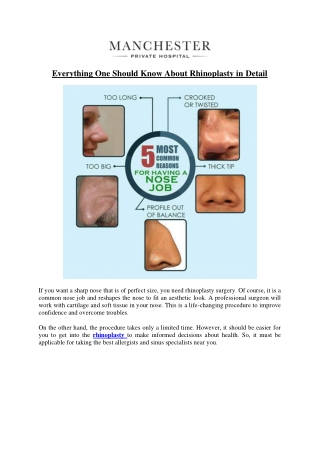 Everything One Should Know About Rhinoplasty in Detail