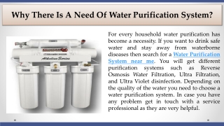 Why There Is A Need Of Water Purification System