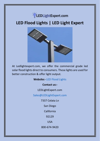 LED Flood Lights  LED Light Expert