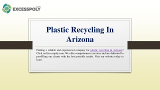 Plastic Recycling In Arizona | Excesspoly.com