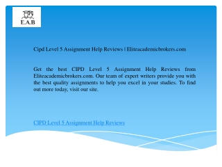 Cipd Level 5 Assignment Help Reviews    Eliteacademicbrokers.com