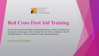 Red Cross First Aid Training | Safetyfirsttraining.ca